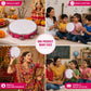 Pure Source India 10 Inch Dapli/Handheld Tambourine | Single Row Metal Jingles Percussion Instrument | Lightweight Musical Drum for Kids & Adults | Ideal for Bhajan, Kirtan, Pooja & Aarti (Pink)