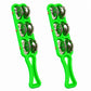 Pure Source India Handheld Plastic Tambourine Pack of 2 | 3-Pair Metal Jingle Percussion Instrument | Ideal for Bhajan, Kirtan, Pooja, Aarti, Garba, Music Practice & Cultural Events | Green