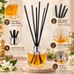 Pure Source India Empty Square Reed Diffuser Glass Bottle Coming with 6 Pcs Black Reed Sticks (30ML)