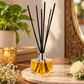 Pure Source India Empty Square Reed Diffuser Glass Bottle Coming with 6 Pcs Black Reed Sticks (30ML)