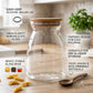 Pure Source India 1000ml 6Inch Borosilicate Glass Bamboo Airtight Lid Jar For Kitchen Storage Flour, Sugar, Cookie & Dry Fruits(Clear)