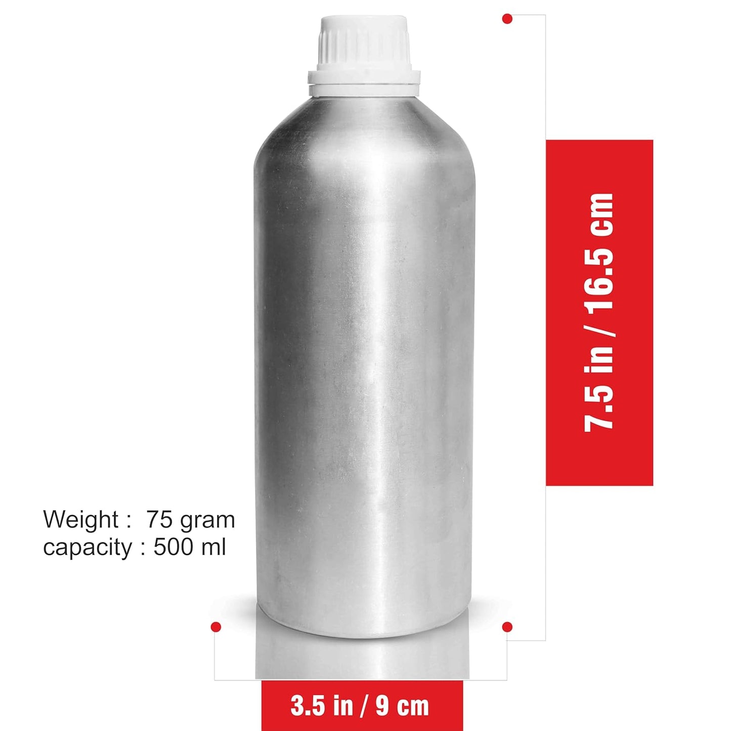 Pure Source India Aluminum Empty Bottle 500ml with Inner Lid & Cap – Ideal for Essential Oils, Oil Blends, Cosmetics and Liquid Storage (Copy)