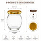 Pure Source India 50ml Glass Matka Jar with Golden Airtight Lid | Leak-Proof Small Glass Container for Spices, Masala, Herbs, Dry Fruits & Kitchen Storage