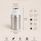 Pure Source India Aluminum Empty Bottle 50ml with Inner Lid & Cap – Ideal for Essential Oils, Oil Blends, Cosmetics and Liquid Storage (Pack of 1)