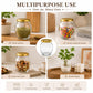Pure Source India 50ml Glass Matka Jar with Golden Airtight Lid | Leak-Proof Small Glass Container for Spices, Masala, Herbs, Dry Fruits & Kitchen Storage