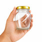 Pure Source India 50ml Glass Matka Jar with Golden Airtight Lid | Leak-Proof Small Glass Container for Spices, Masala, Herbs, Dry Fruits & Kitchen Storage