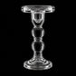 Pure Source India Glass Candle Holder for Pillar & Taper Candles | Elegant Crystal Candlestick Stand for Dining Table, Wedding, Home Décor