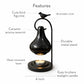 Pure Source India Ceramic Oil Burner with Metal Stand, Hanging Aromatherapy Diffuser, Decorative Bird Design, 9 Inch for Home Décor, Meditation & Gifting