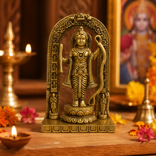 Pure Source India Brass Lord Rama Idol 6.5 Inch | Ram Ji Murti for Mandir, Pooja, Home Office Decoration, Gift Purpose and Festivals & Religious Gifts