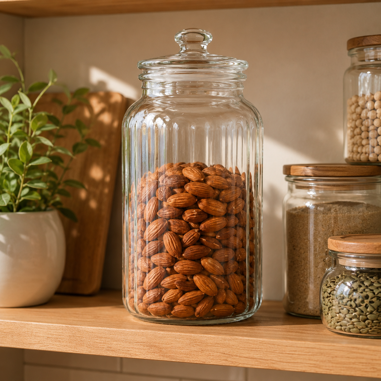 Pure Source India 3 Ltr Glass Jar Container With Air Tight Lid, Capacity