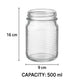 Pure Source India 500 ml Glass Jar Container with Airtight Lid | Wavy Design Storage Jar for Kitchen | Ideal for Dry Fruits, Snacks, Cookies, Spices & Multipurpose Use