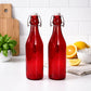 Premium 250ml Glass Water Bottle with Airtight Flip Top Cap | Leakproof & Reusable Bottle for Water, Juice, Oil, Vinegar