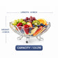Pure Source India 8-Inch Clear Glass Fruit Bowl with Footed Base – 1.5 Liter Capacity Decorative Serving Bowl for Fruit, Salad & Home Décor