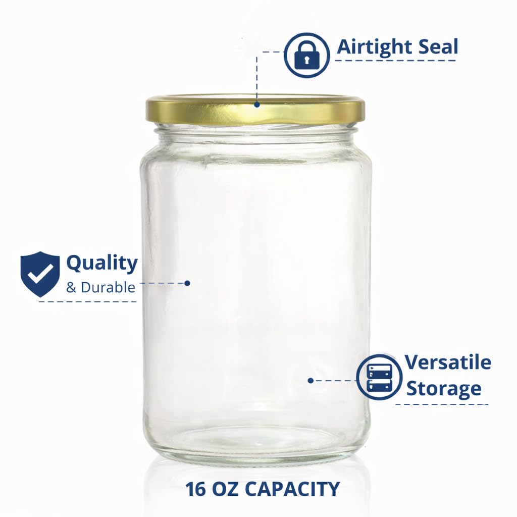 Pure Source India 750ml Clear Glass Jar with Airtight Metal Lid | Storage Jar for Kitchen, Pantry, Spices & Crafts