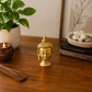 Pure Source India Pure Brass Buddha Face Showpiece/Idol/Murti for Home Decor, Office, Gifting Item (3.7 Inch)