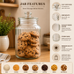 Pure Source India 3 Ltr Glass Jar Container With Air Tight Lid, Capacity