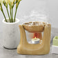 Pure Source India Ceramic Hand Type Oil Burner for Home, Office, with 1 Tea Light Candle, Made by Porcelain