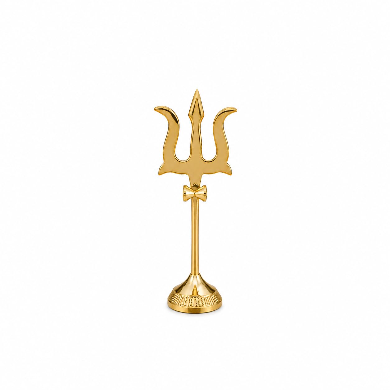 Brass Trishul with Damru Statue for Home Temple, Pooja Room & Shiv Worship | Decorative Trident Idol for Mandir, Office, Car Dashboard & Spiritual Décor