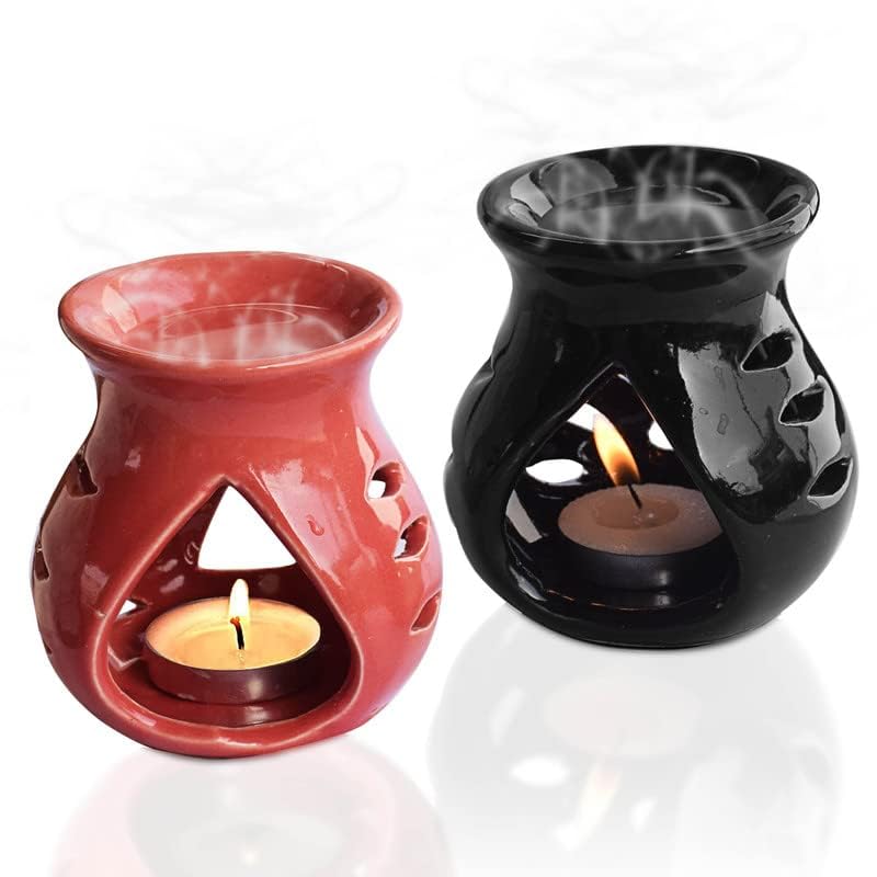 Pure Source India Regular Ceramic Aroma Burner Coming with 1 pc Free Candles