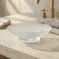 Pure Source India Glass Soap Dish for Bathroom or Kitchen, Forstater Round (3.25 cm)