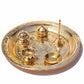 Pure Source India Pure Brass Pooja Thali Set with Gift Box, 9 Inch Traditional Puja Thali & Pooja Articles | Brass Pooja Set for Diwali, Mandir, Home, Office, Wedding & Return Gifts