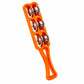 Pure Source India Handheld Plastic Tambourine Pack of 2 | 3-Pair Metal Jingle Percussion Instrument | Ideal for Bhajan, Kirtan, Pooja, Aarti, Garba, Music Practice & Cultural Events | Orange