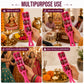 Pure Source India Handheld Plastic Tambourine Pack of 2 | 3-Pair Metal Jingle Percussion Instrument | Ideal for Bhajan, Kirtan, Pooja, Aarti, Garba, Music Practice & Cultural Events | Pink