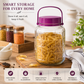 Pure Source India 3 Kg Glass Jar Container With Purple Lid Handle