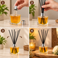 Pure Source India Empty Square Reed Diffuser Glass Bottle Coming with 6 Pcs Black Reed Sticks (30ML)