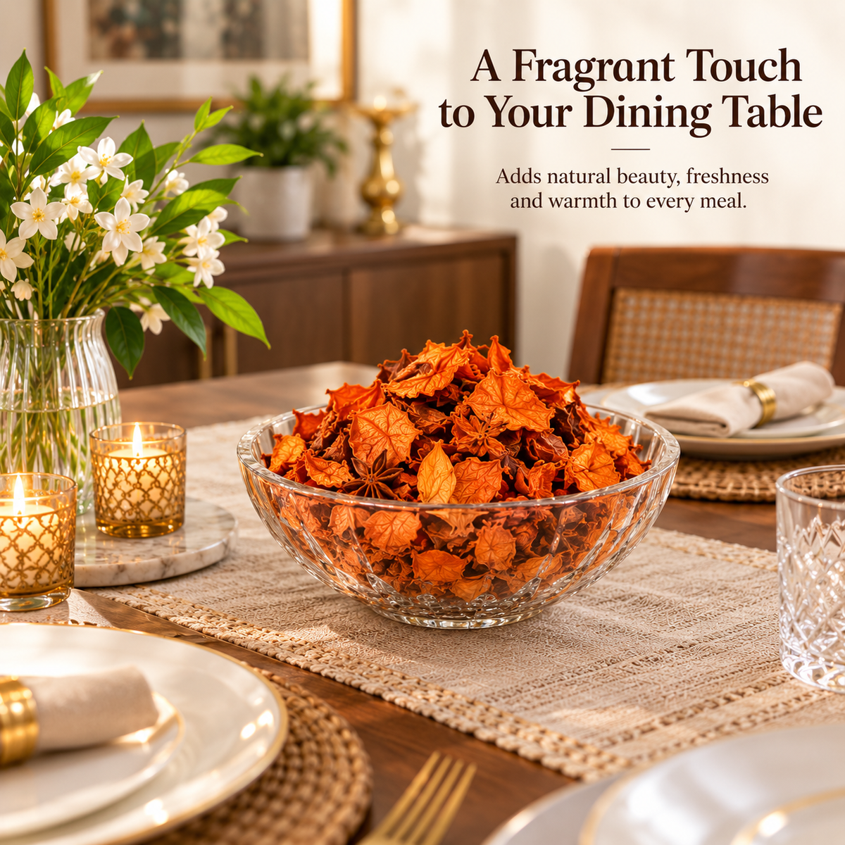 Pure Source India Orange Unscented Potpourri – Natural Dried Flower for Home Décor, Wedding Table Styling, DIY Crafts & Essential Oil Blending