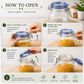Pure Source India  750ml Stainless Steel Clamp Lid & Silicone Seal Kitchen Storage Air Tight Glass Jar, Clear