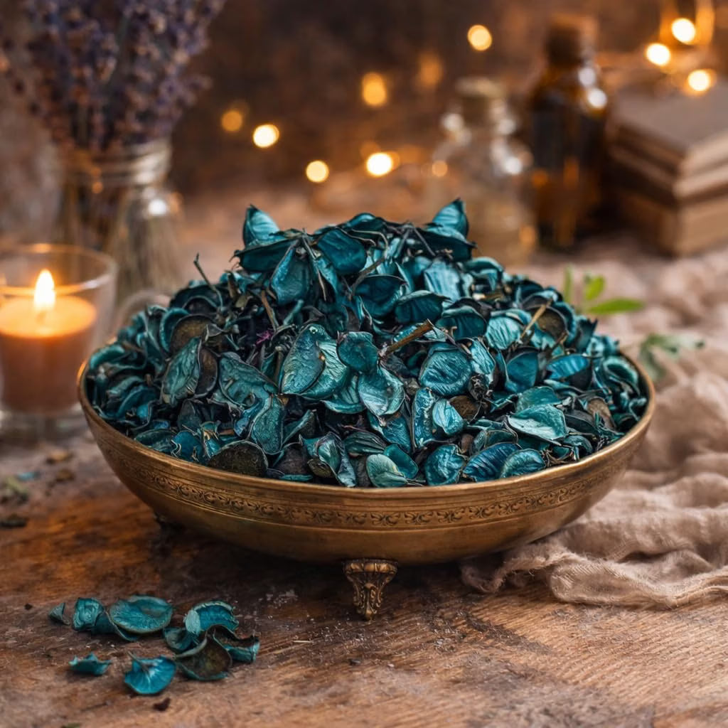 Pure Source India Teal Blue Unscented Potpourri – Natural Dried Flower for Home Décor, Wedding Table Styling, DIY Crafts & Essential Oil Blending