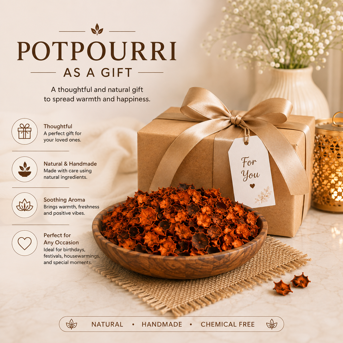 Pure Source India Orange, Potpourri – Natural Dried Flower Fragrance Vanilla | Long Lasting Home Fragrance | Decorative Bowl Filler | Wardrobe & Car Freshener | Essential Oil Infused (Copy)