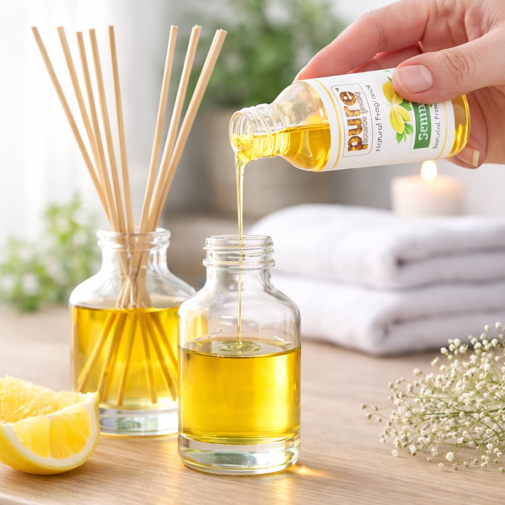 Pure Source India 100ML Vanilla Aroma Reed Diffuser Refill , 8 Pcs Reed Stick Coming Free With This Reed Diffuser Oil