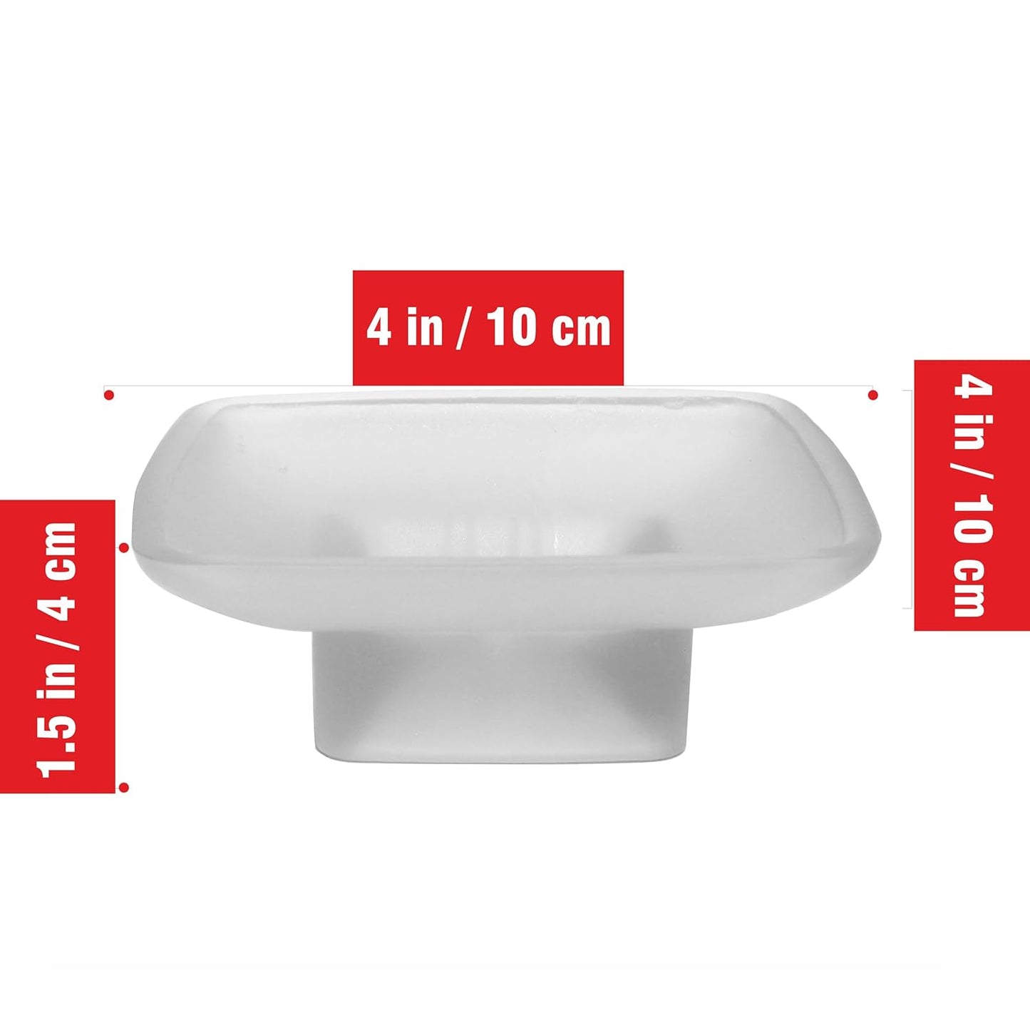 Pure Source India Glass Soap Dish, Frosted Square