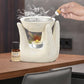 Pure Source India Ceramic Hand Type Oil Burner for Home, Office, with 1 Tea Light Candle, Made by Porcelain