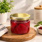 Pure Source India 250 ML Red Glass Storage Jar | Wide Mouth Kitchen Jar for Pickles, Spices, Dry Fruits, Cookies & Snacks