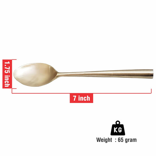 Pure Source India Brass Spoon & Fork Set, 2 Piece | 7 Inch Table Spoon & Fork | Traditional Brass Cutlery for Kitchen, Dining, Pooja, Diwali Gift & All Occasions