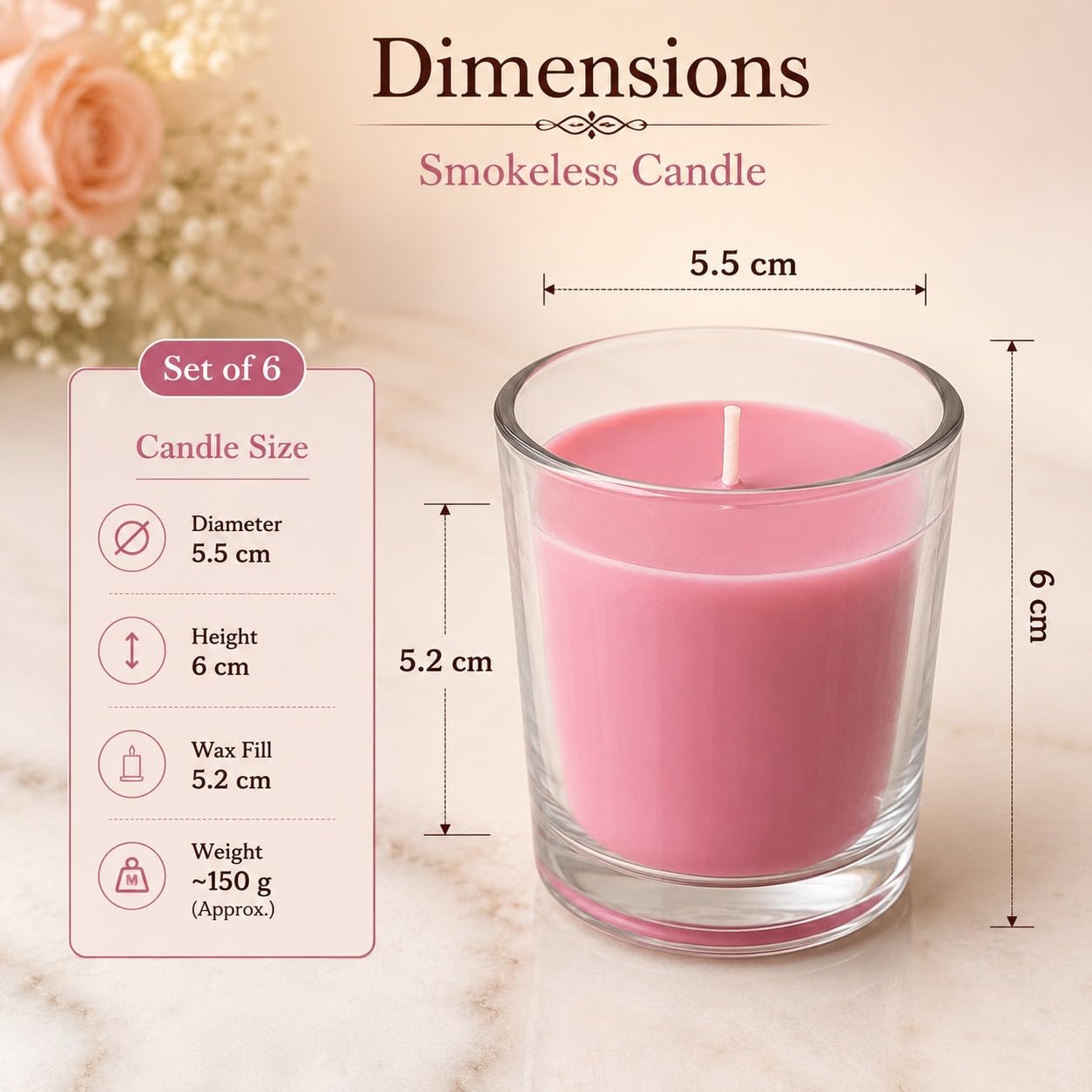 Pure Source India Glass Votive Candles, Pack of 12, (Scented - Apple Cinnamon)