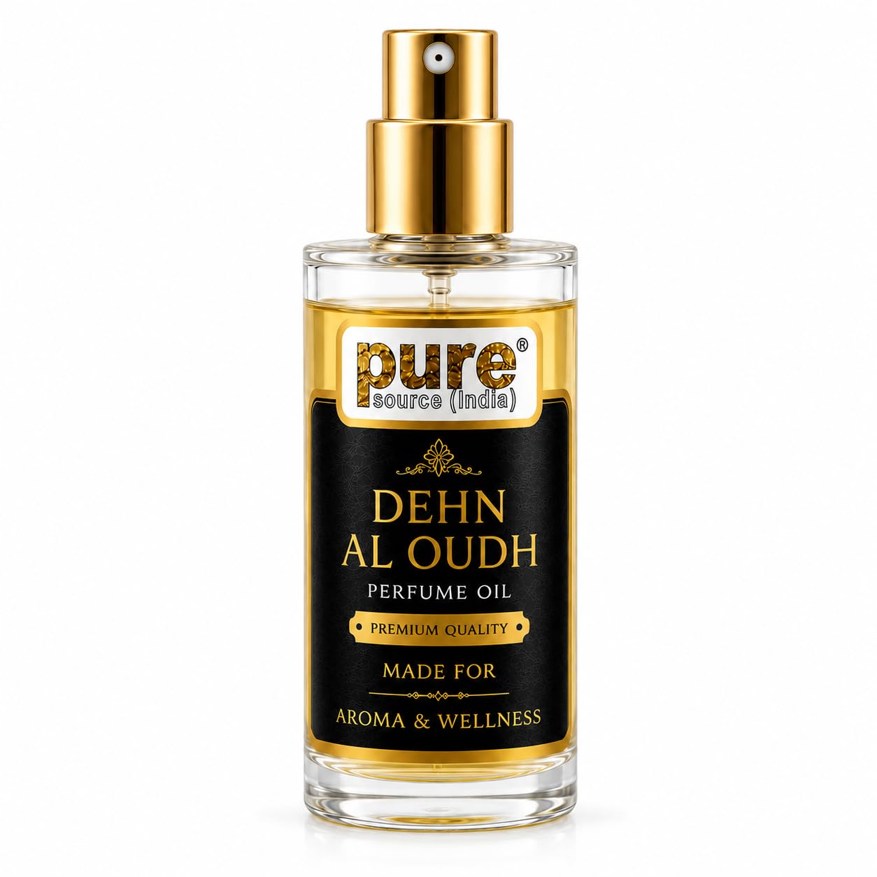 Pure Source India Dehn Al Oudh Perfume Oil Spray 100ml | Premium Long Lasting Luxury Arabian Oud Fragrance |Car & Fabric Freshener