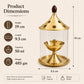Pure Source India Brass Akhand Diya with Glass Cover | Long Burning Jyot Lamp for Pooja Room, Temple, Home Mandir & Festivals | Wind Protection Design | 50ml Capacity