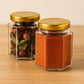 Pure Source India 190ml Hexagon Glass Jar with Golden Lid | Airtight & Leakproof | Dishwasher & Freezer Safe |for Spices, Pickles, Honey, Dry Fruits, Gifts & Kitchen Organization