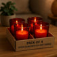 Pure Source India Pack of 4, Red Tea Light Votive Glass Candle Holders – Perfect for Diwali, Weddings, Spa & Holiday Décor