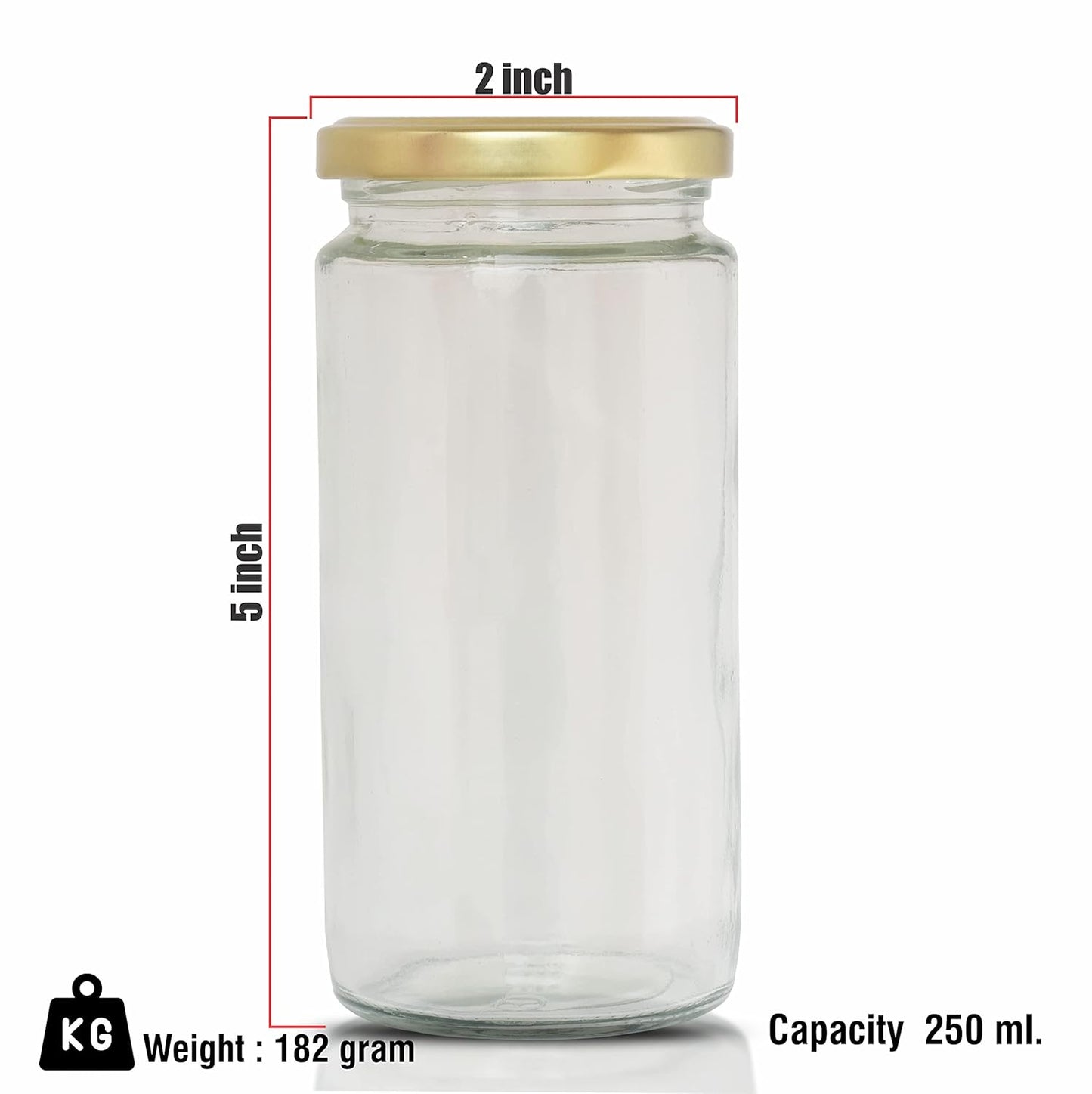 Kitchen Storage long Bamboo Glass Jars (200 ml, Transparent) For Sauce, Pickle, Cereal, Spice, Spaghetti Noodles