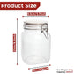 Pure Source India Glass Jar 1.5 LTR, Air Tight Jar With Stainless Steel Clamp Lid & Silicone Seal Kitchen Storage Jar with Air Tight Seal for Rice Pasta Pickling Food (White Rim)