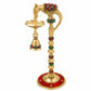9 Inch Brass Peacock Diya for Pooja | Traditional Decorative Oil Lamp with Hanging Bell | Handmade Brass Deepam for Home Temple, Mandir, Diwali, Navratri & Housewarming Gift