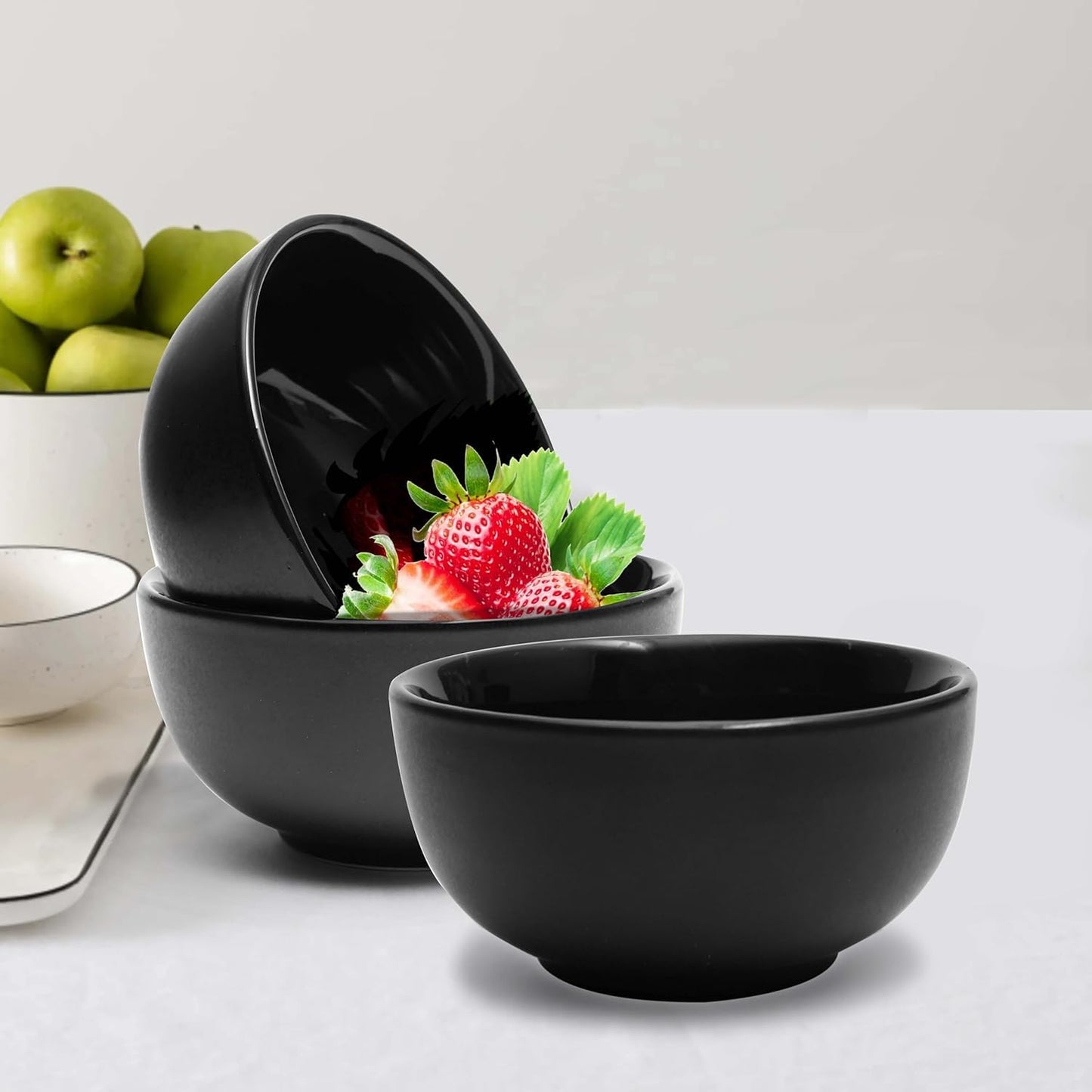 200ml, Black Ceramic Vegetable Bowl