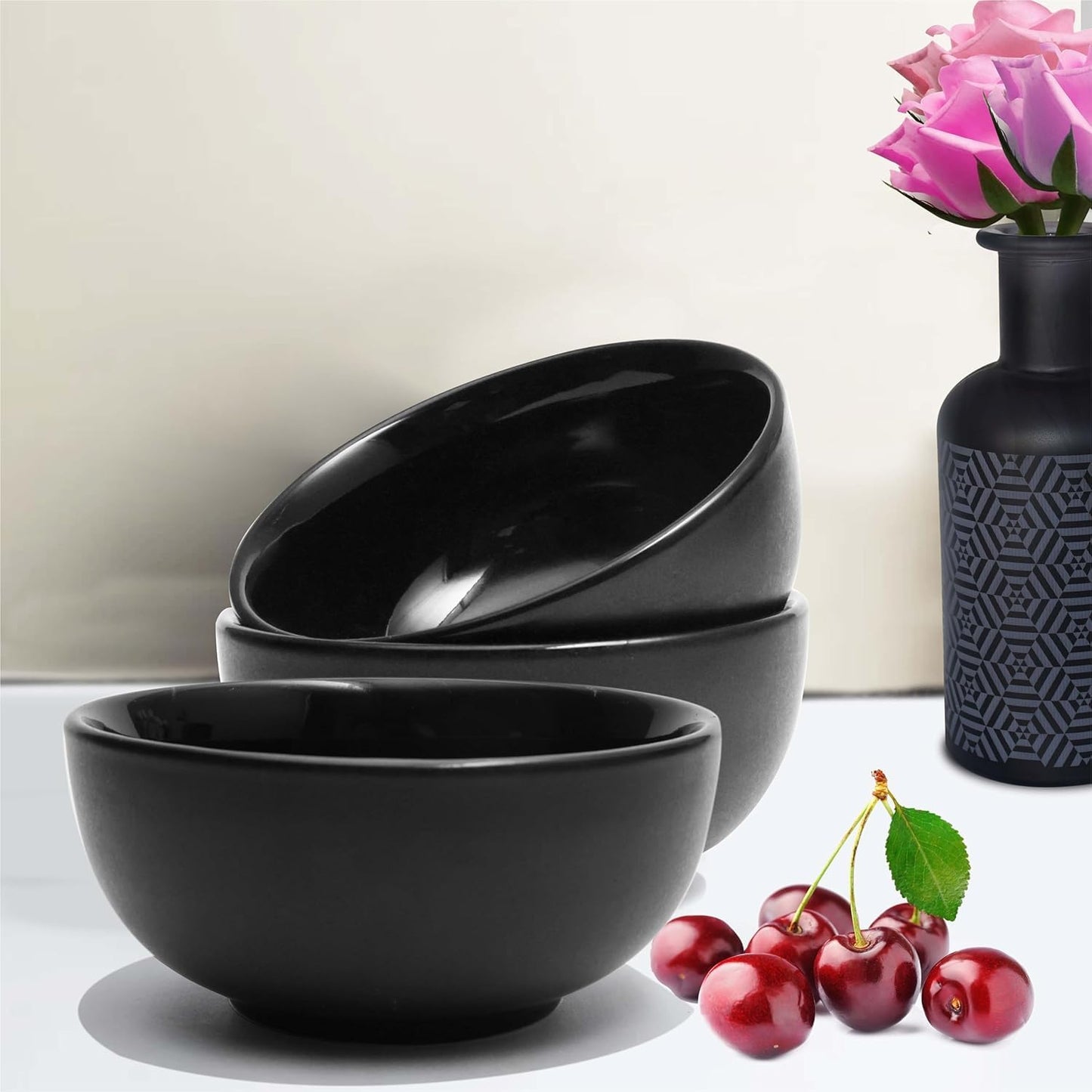 200ml, Black Ceramic Vegetable Bowl