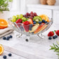 Pure Source India 8-Inch Clear Glass Fruit Bowl with Footed Base – 1.5 Liter Capacity Decorative Serving Bowl for Fruit, Salad & Home Décor
