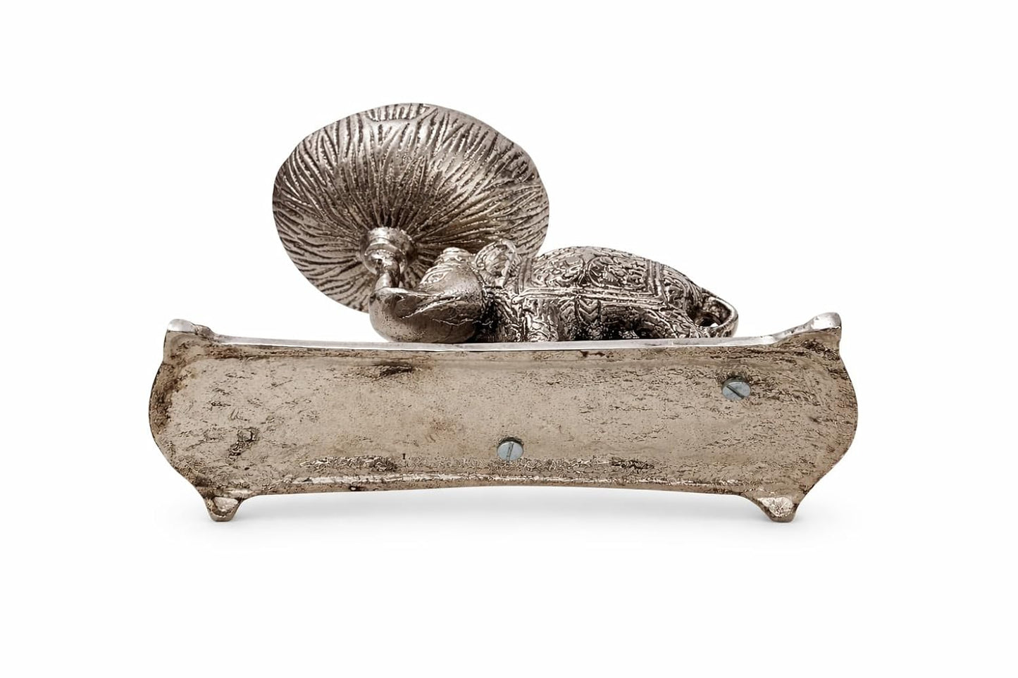 Pure Source India Silver Elephant Urli Bowl/Decorative Bowl for Home Decor, Floating Flowers, Candle Holder and Temple